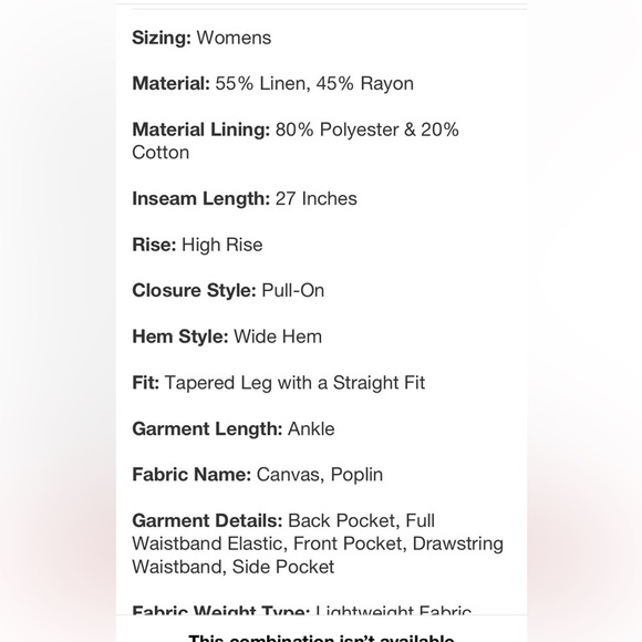 Women's High-Rise Pull-On Tapered Pants - Universal Thread™ White new - Picture 6 of 6